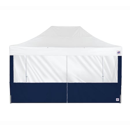 E-Z Up TAA Compliant Panorama Middle Zipper Sidewall, 15' W, 15' H, Navy Blue SW3PM15FXTNB